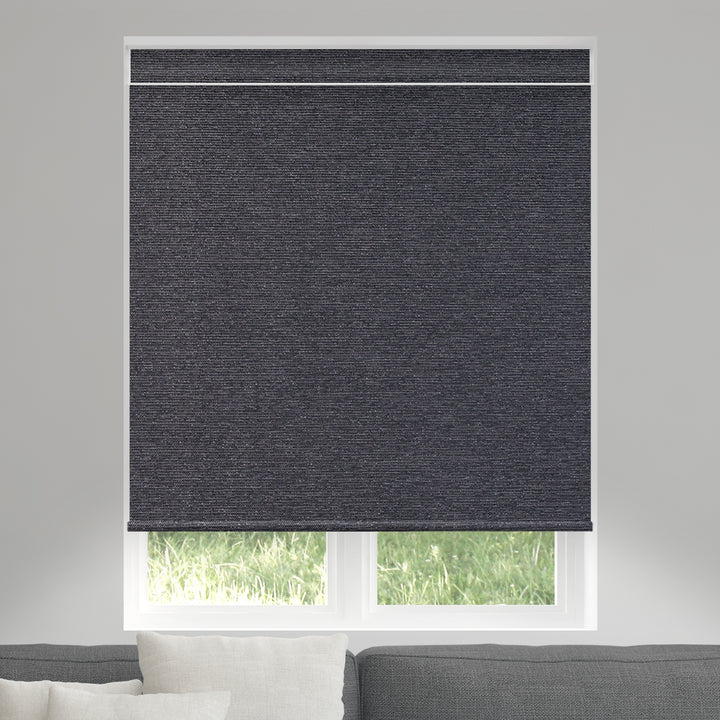 Canisteo Motorized Wand Roller Shades | Blackout | Noir