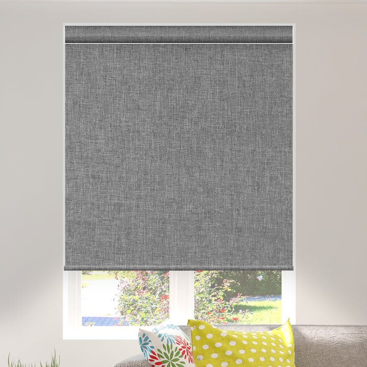 Canisteo Motorized Wand Roller Shades | Blackout | Neat